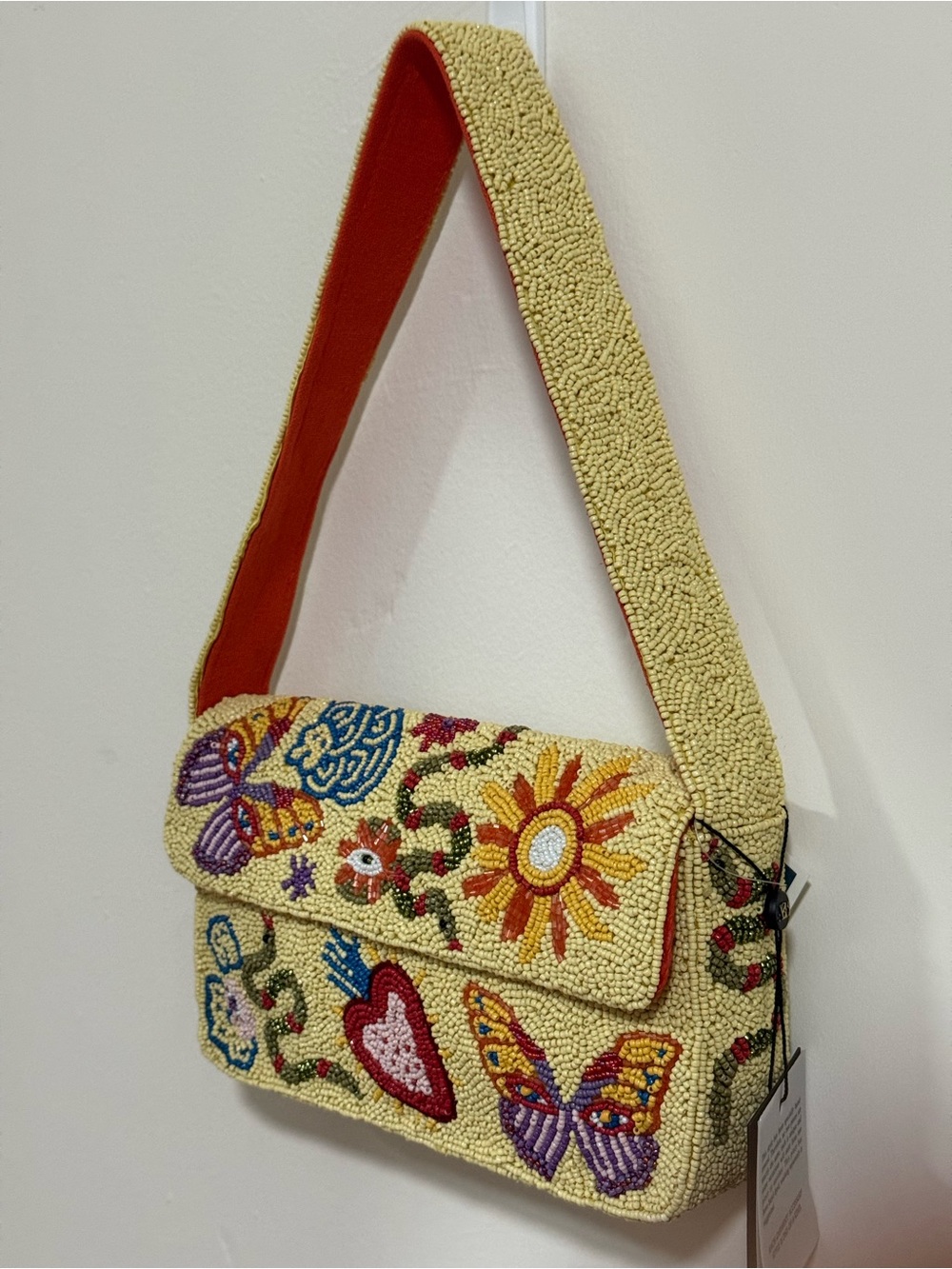 Mexican folk Art Beaded Shoulder Bag - Picture 3 of 4
